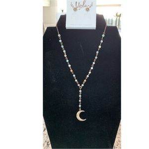 Moon Pendant Necklace and Earring Set